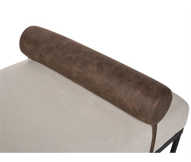 Beliani Chaise longue Piel sintética, Lino sintético MALMOS Beige