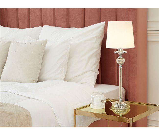 Beliani Lámpara de mesa KUBENA Blanco