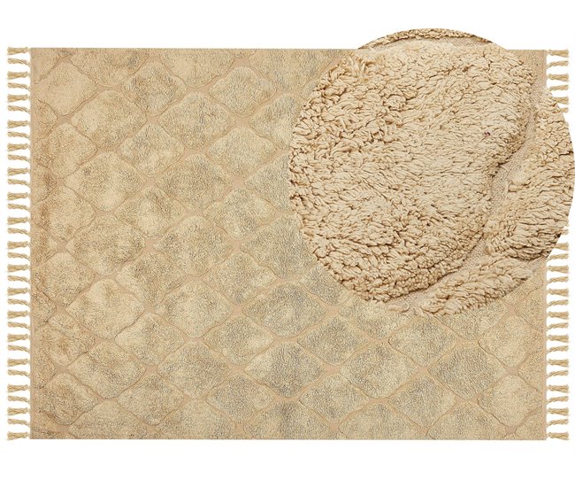 Beliani Alfombra de pelo corto SANLIURFA 160x230 Arena