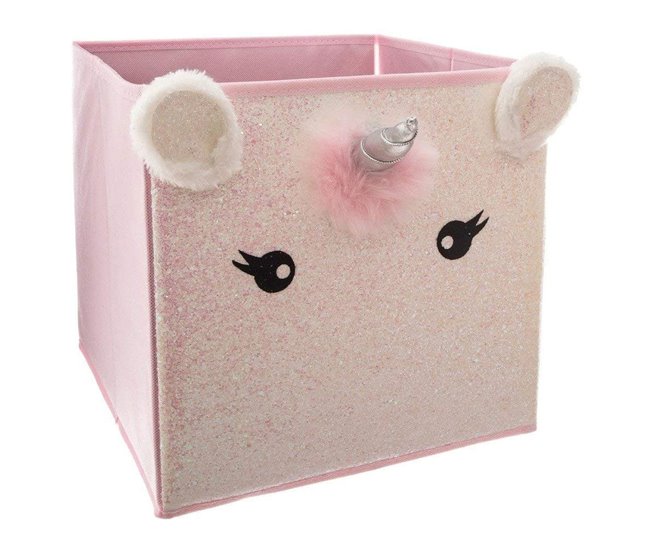 Caja de almacenamiento infantil 'Unicornio' Rosa