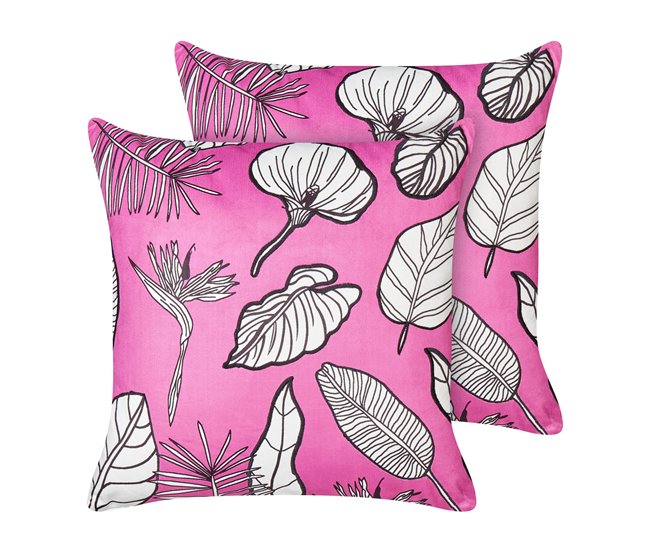 Beliani Cojín decorativo MALVA Rosa