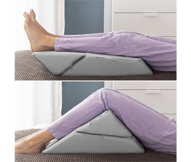Almohada Triangular Multiposición de Doble de Cuña Gris