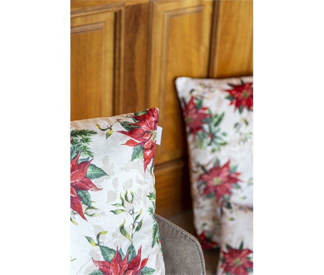 FUNDA DE COJIN DE TERCIOPELO DE NAVIDAD CHAMONIX Beige