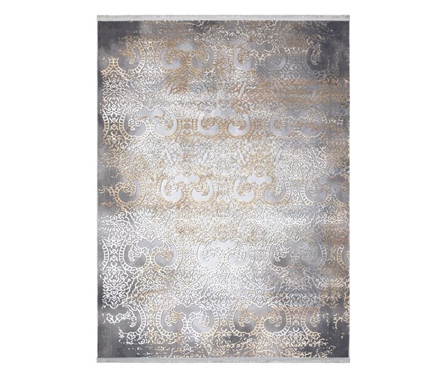 Alfombra LUCE 84 moderna Ornamento vintage Structural 154x220 Gris