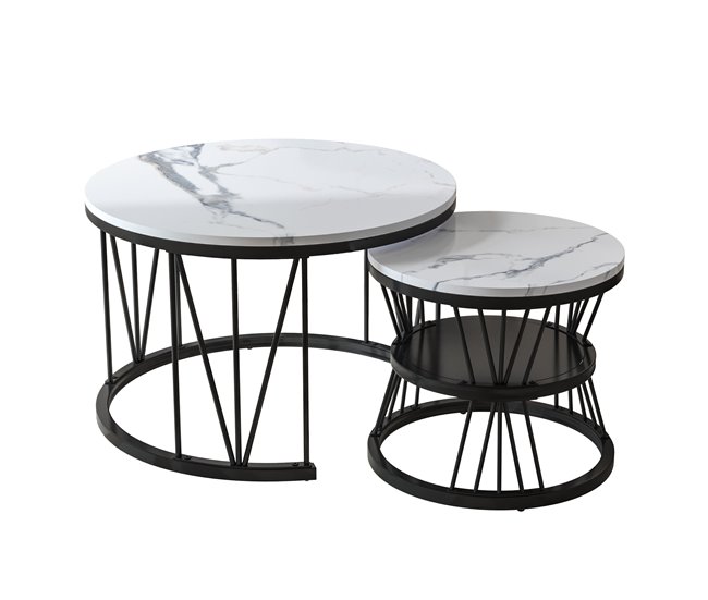 Mesa de centro, mesa auxiliar, mesa de esquina. 70x45 Blanco