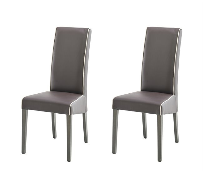 Pack de 2 sillas de comedor VERONA  Chocolate