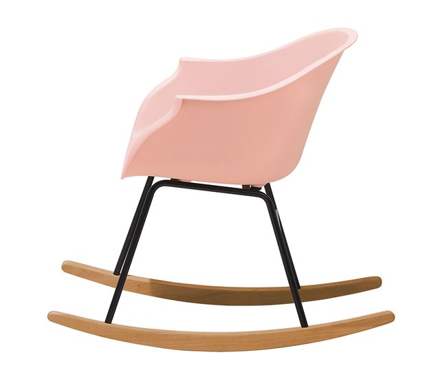 Beliani Silla mecedora HARMONY Rosa