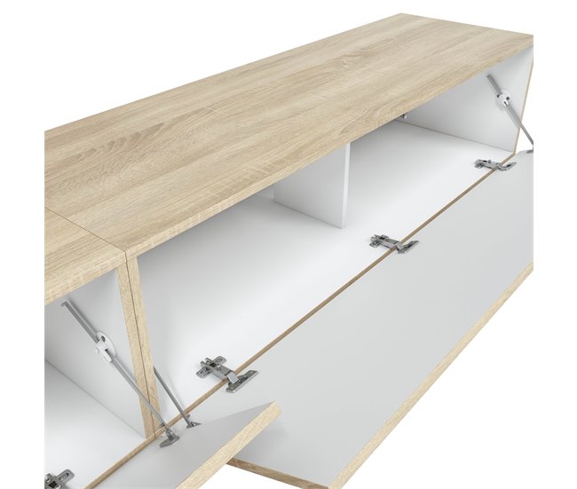 Compacto tv 260cm blanco y roble MANHATTAN Blanco/ Madera