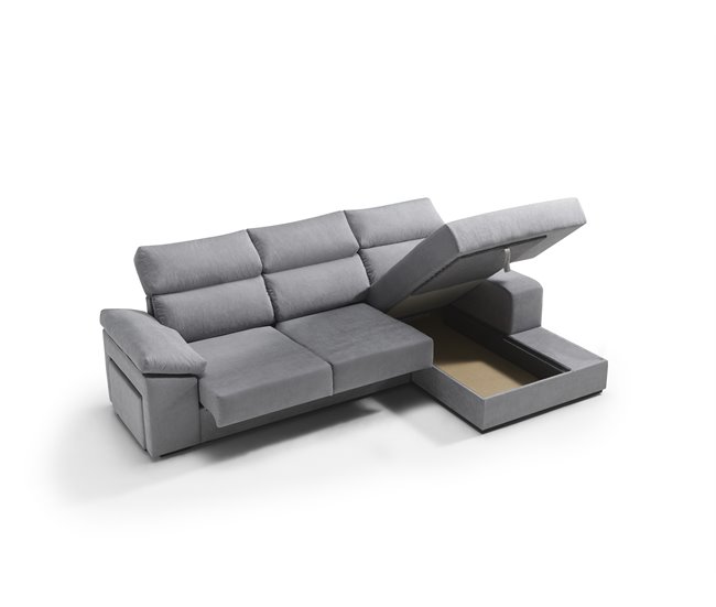 Chaise longue con arcón RUBIK Gris