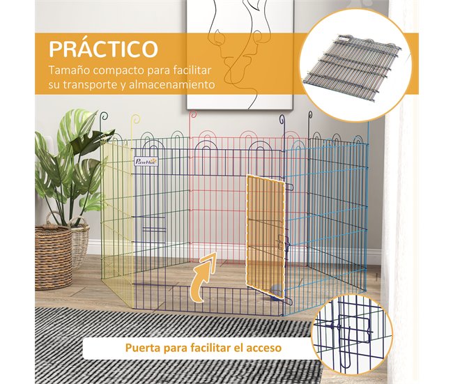 Parque para Mascotas Metal PawHut Multicolor