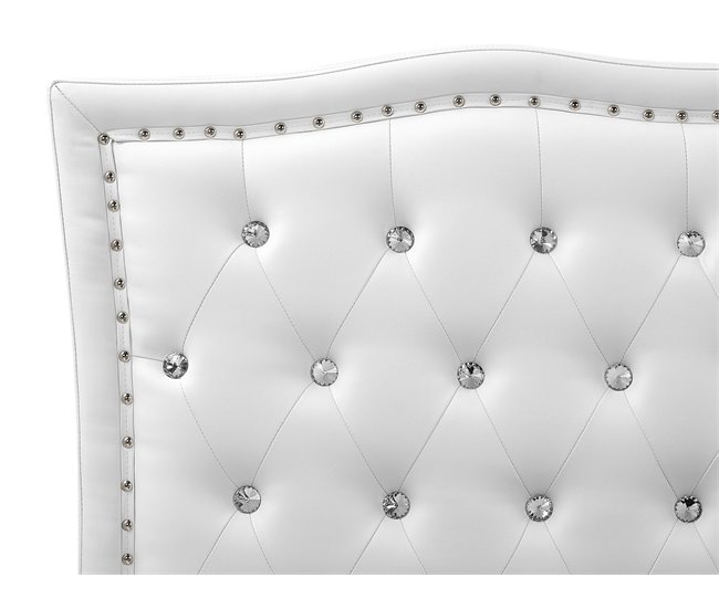 Beliani Cama con somier Piel sintética METZ 209x215 Blanco