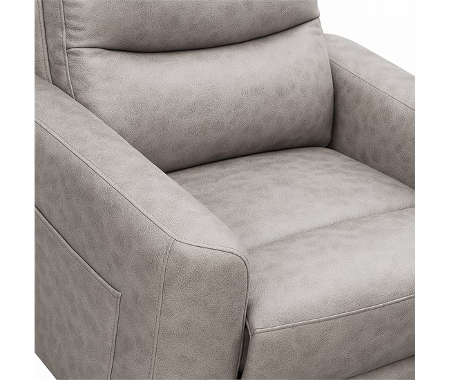 Butaca Reclinable Madera Tapizado Resistente Diseño Moderno Cancun Cemento