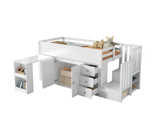 Cama alta para niños Blanco