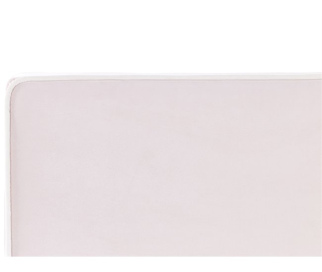 Beliani Cama con somier Terciopelo TEENIE Rosa Talco