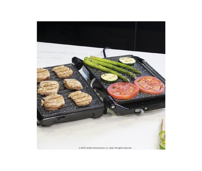 Cecotec Parrilla eléctrica Parrilla Eléctrica Rock'Ngrill 750 Ful Negro