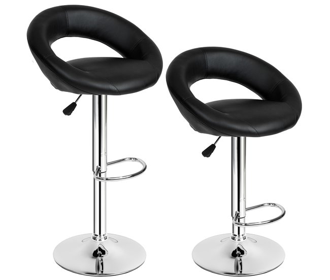 2 taburetes de bar Negro