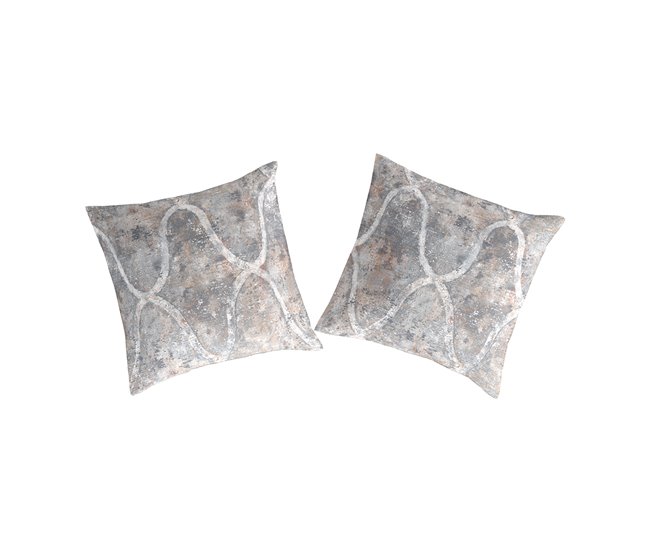 2 Fundas de almohada 100% algodón percal LANSA Gris