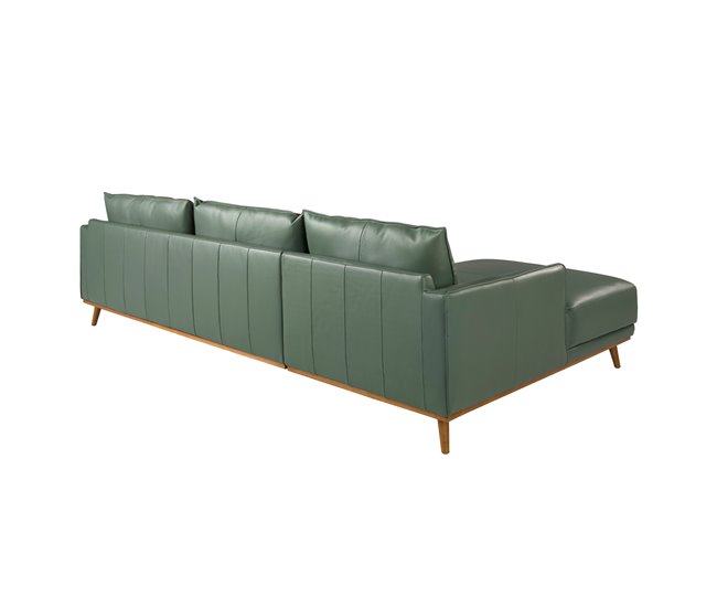ANGEL CERDÁ Sofá chaise longue izquierda piel Verde
