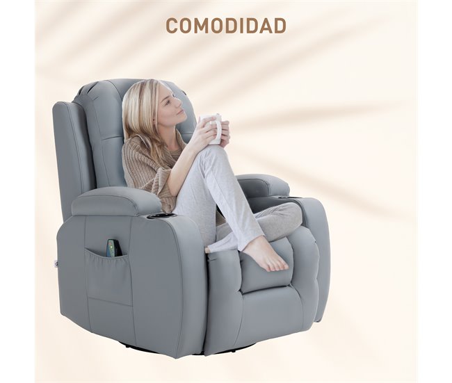 Sillón de Masaje PU HOMCOM, hogar - sofás y butacas Gris