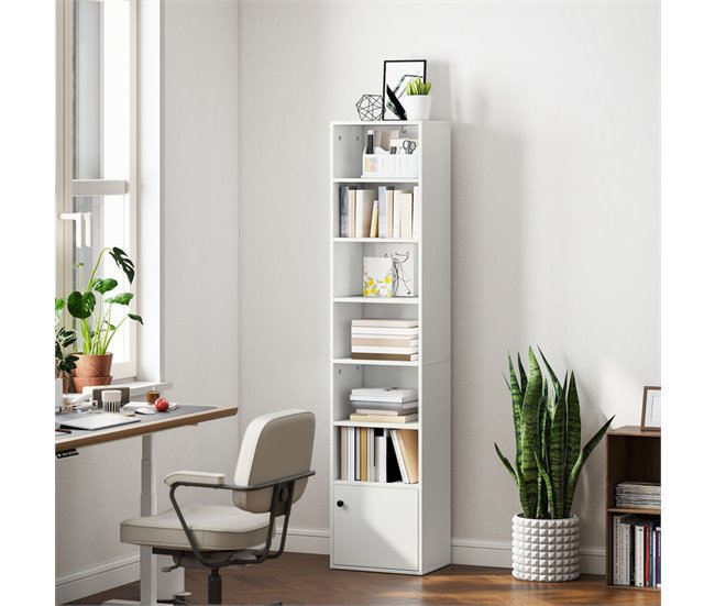 Estantería para Libros Melamina de Madera, MDF HOMCOM Blanco