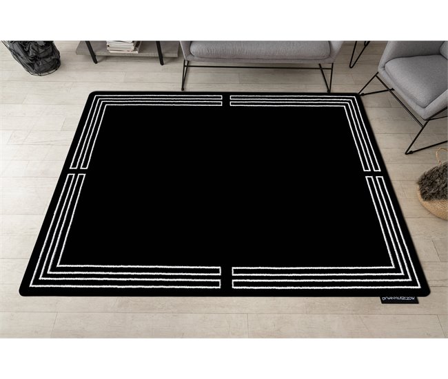 Alfombra HAMPTON Chick cuadro 80x150 Negro