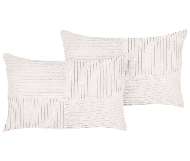 Beliani Cojín decorativo MILLET 50x30 Blanco/ Beige
