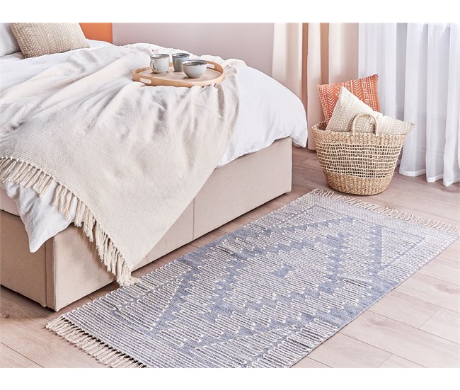 Beliani Alfombra de pelo corto ANSAR 80x150 Blanco/ Beige