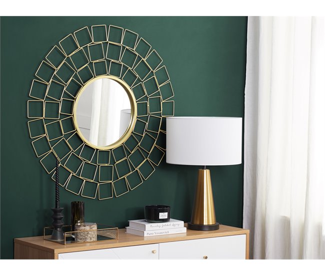 Beliani Espejo decorativo LABRIT Dorado