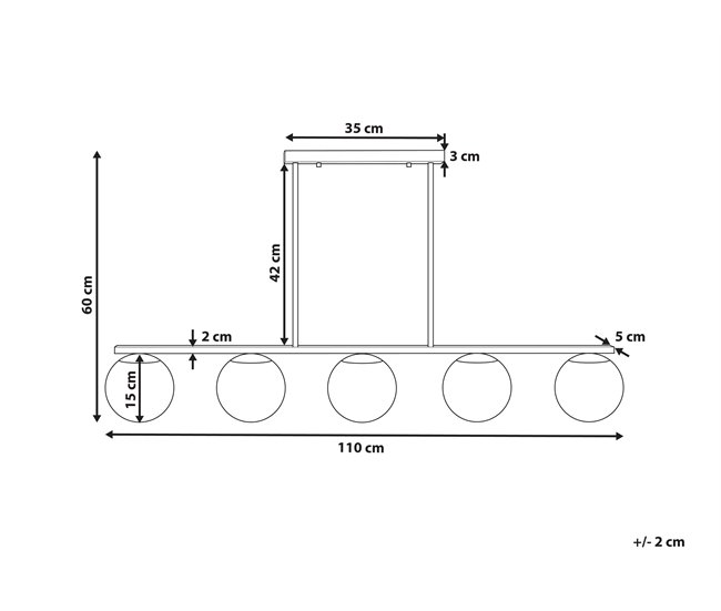 Beliani Lámpara colgante ZIKULI Dorado