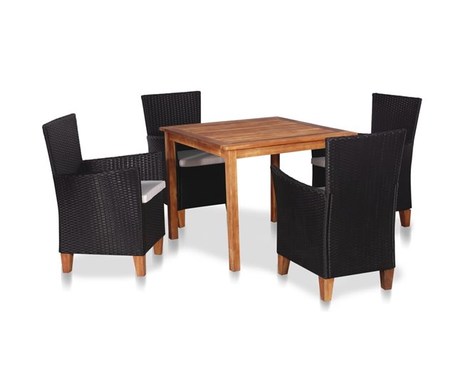 Set muebles de jardín cojines ratán sintético Multicolor