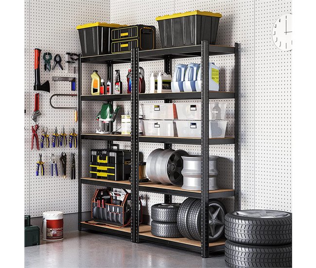 Estantería industrial Negro/ Madera