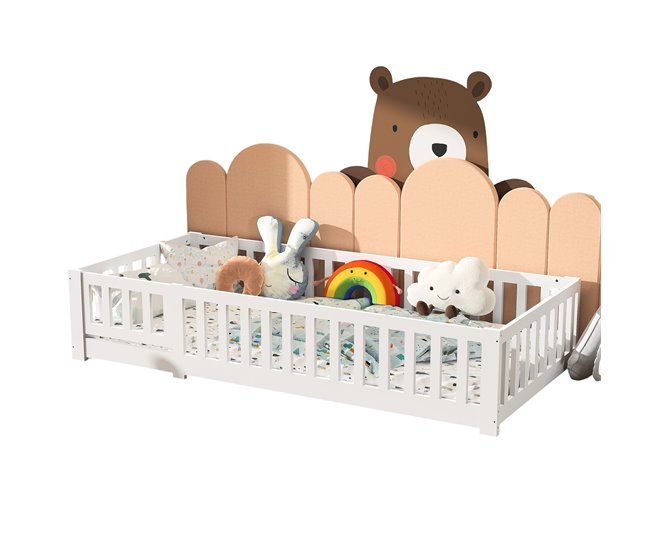 Cama|tablero, anticaída, cama individual Blanco