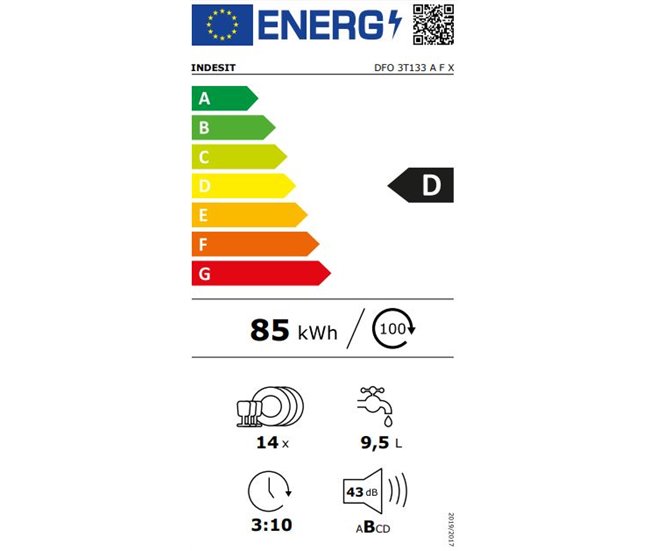 Lavavajillas 60CM 14 Cubiertos INDESIT DFO 3T133 A F X  Inox