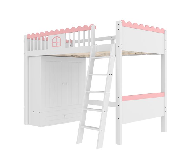 Cama alta para niños Blanco