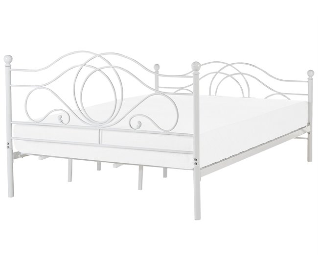 Beliani Cama Acero LYRA Blanco