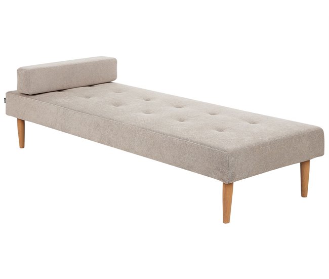 Beliani Chaise longue Poliéster NIORT Beige