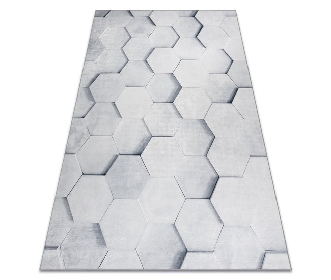 Alfombra lavable ANDRE 1180 Panal Hexágono 3D 120x170 Gris
