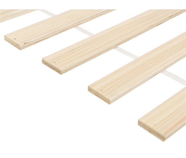 Beliani Cama Madera de pino OLENDON 169x206 Blanco