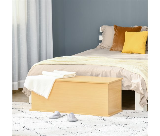 Baúl de Almacenamiento Melamina de Madera HOMCOM 100 Blanco