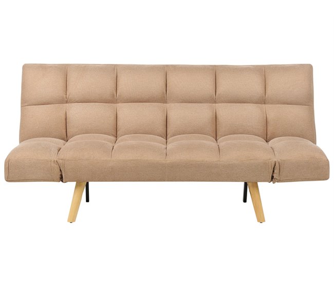 Beliani Sofá de 3 plazas Poliéster INGARO Marron Claro