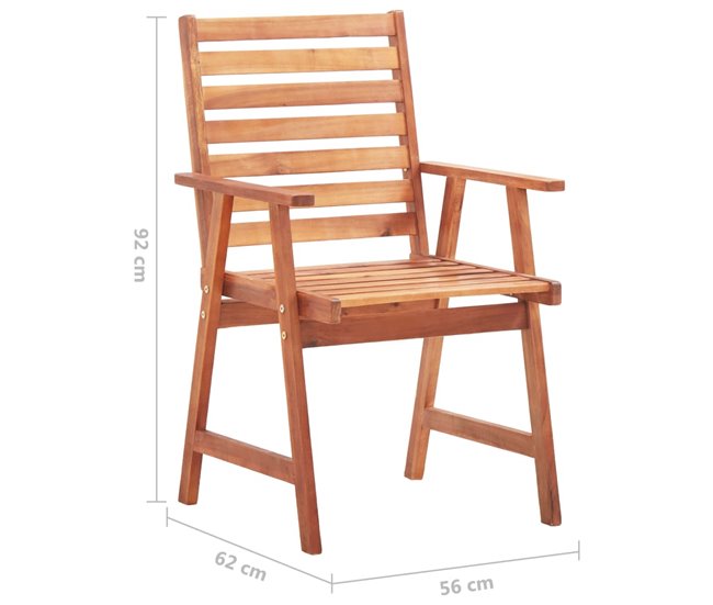 8 Sillas comedor de jardín de madera maciza acacia con cojines Azul