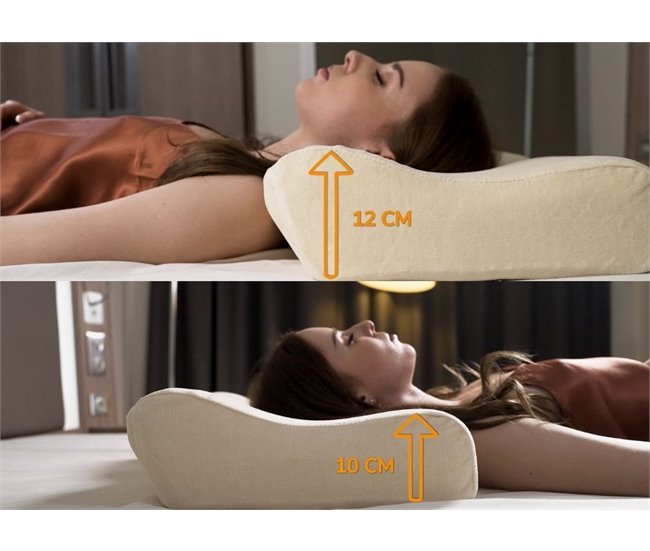 Almohada Ergonómica Cervical DUO con Funda Refrescante ICE Crudo