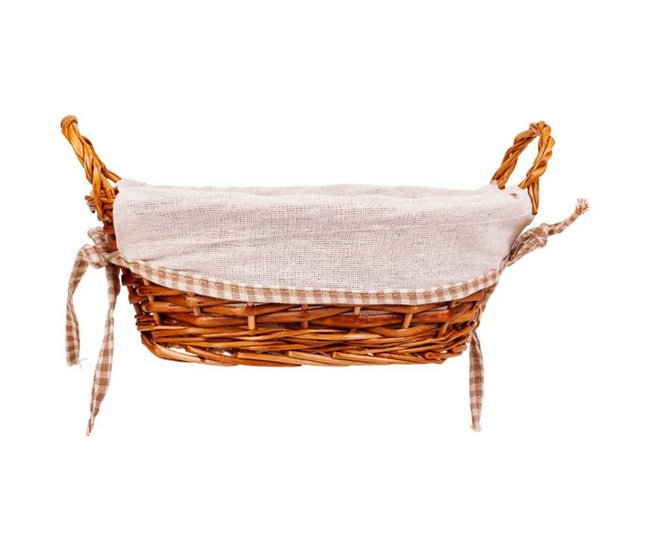 Panera mimbre forrada Marron