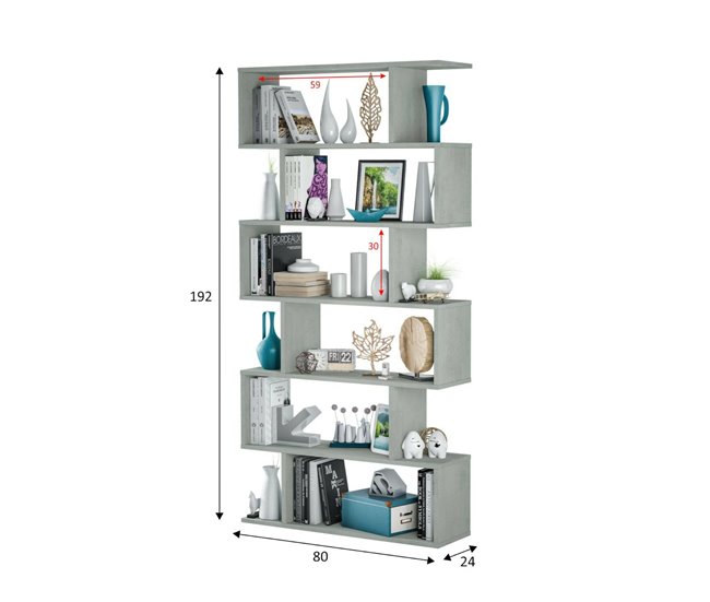 Estante de livros com efeito madeira 80 Gris