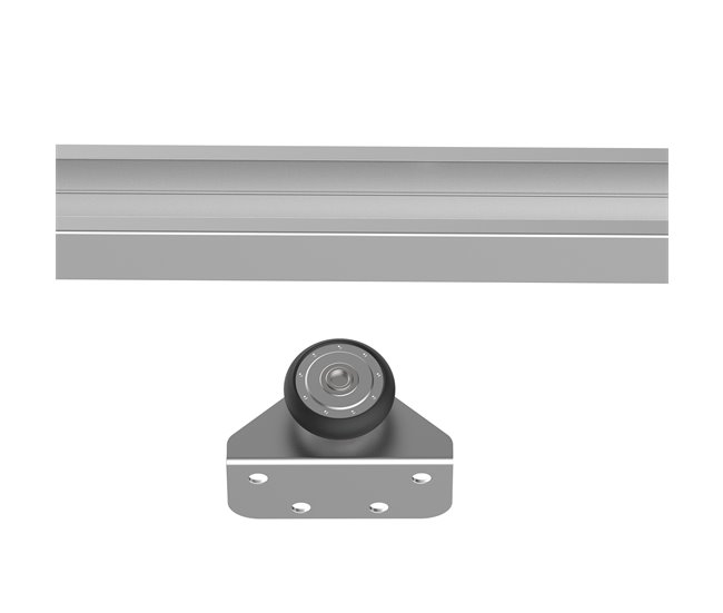 Herraje para Puerta Corredera Metal, Plástico HOMCOM 186 Plateado