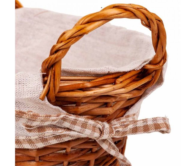 Panera mimbre forrada Marron