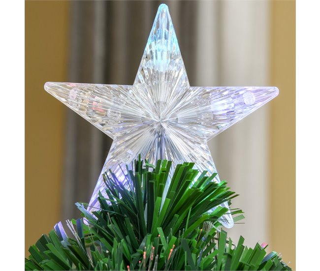 Árbol de Navidad PVC, hierro HOMCOM, hogar - decoración hogareña Verde