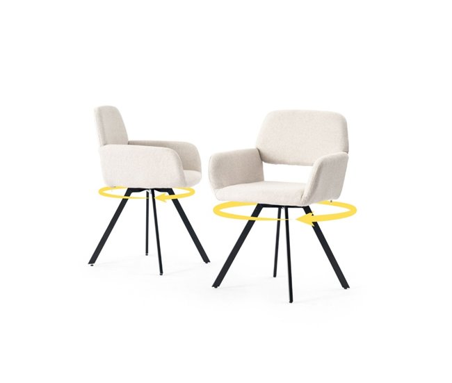 Urban Meuble Silla de comedor giratoria Beige