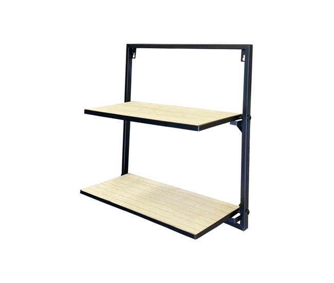 Acomoda Textil – Estante para pared de Madera. (2 Baldas) Madera Clara