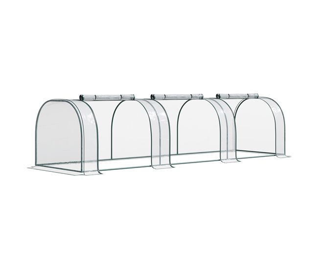 Invernadero Túnel PVC, acero Outsunny Multicolor